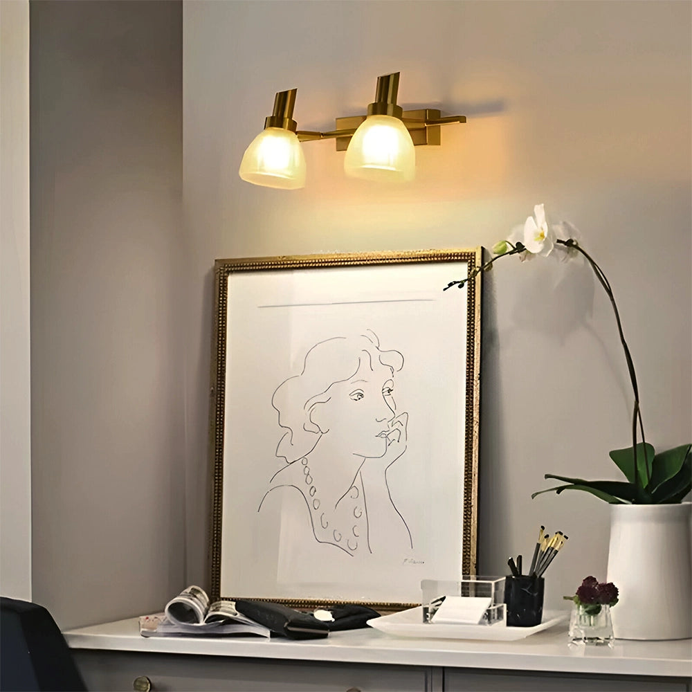 Transitional Two-Head Bell Mirror Light
