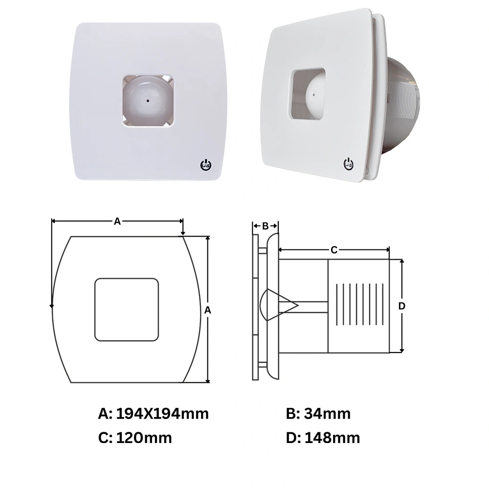 Ventilo EX Mist White Bathroom Exhaust Fan