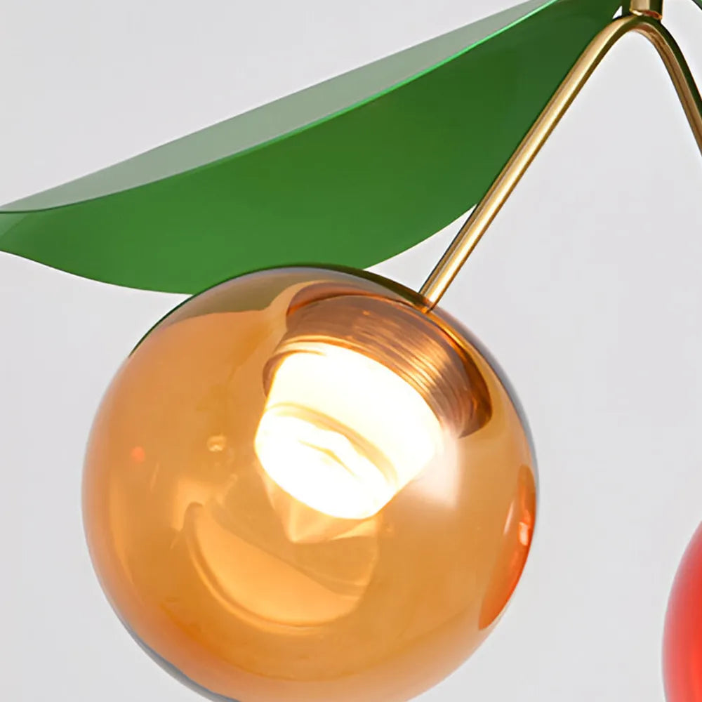 Vibrant Cherry Leaf Bar Chandelier