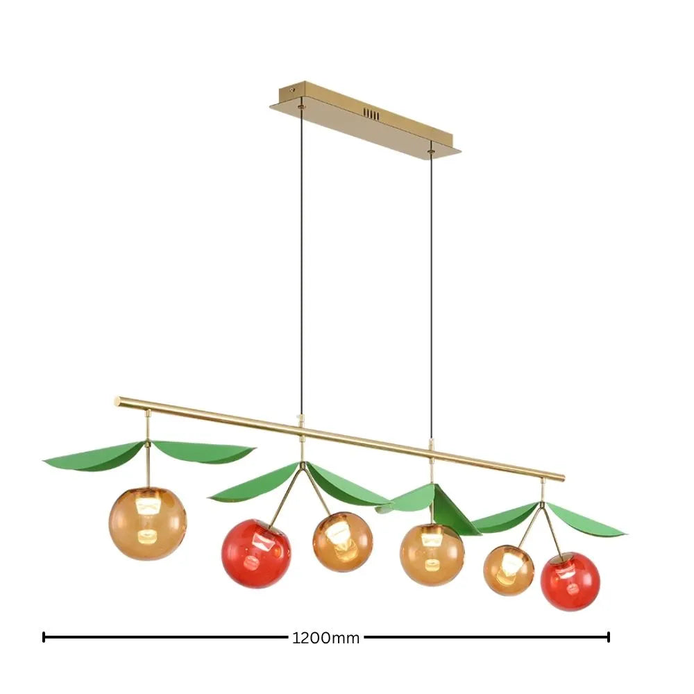 Vibrant Cherry Leaf Bar Chandelier