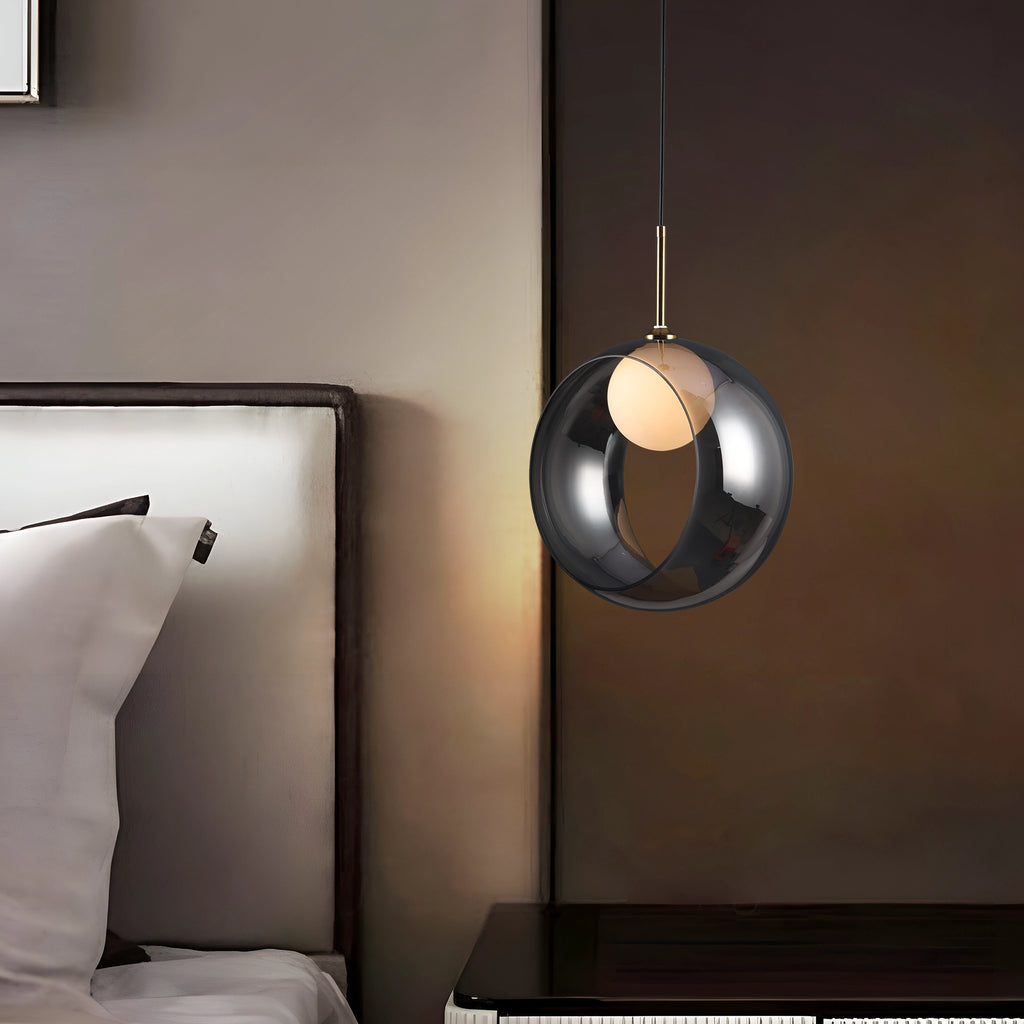 Void Orb - Modern Smoked Glass Pendant Light