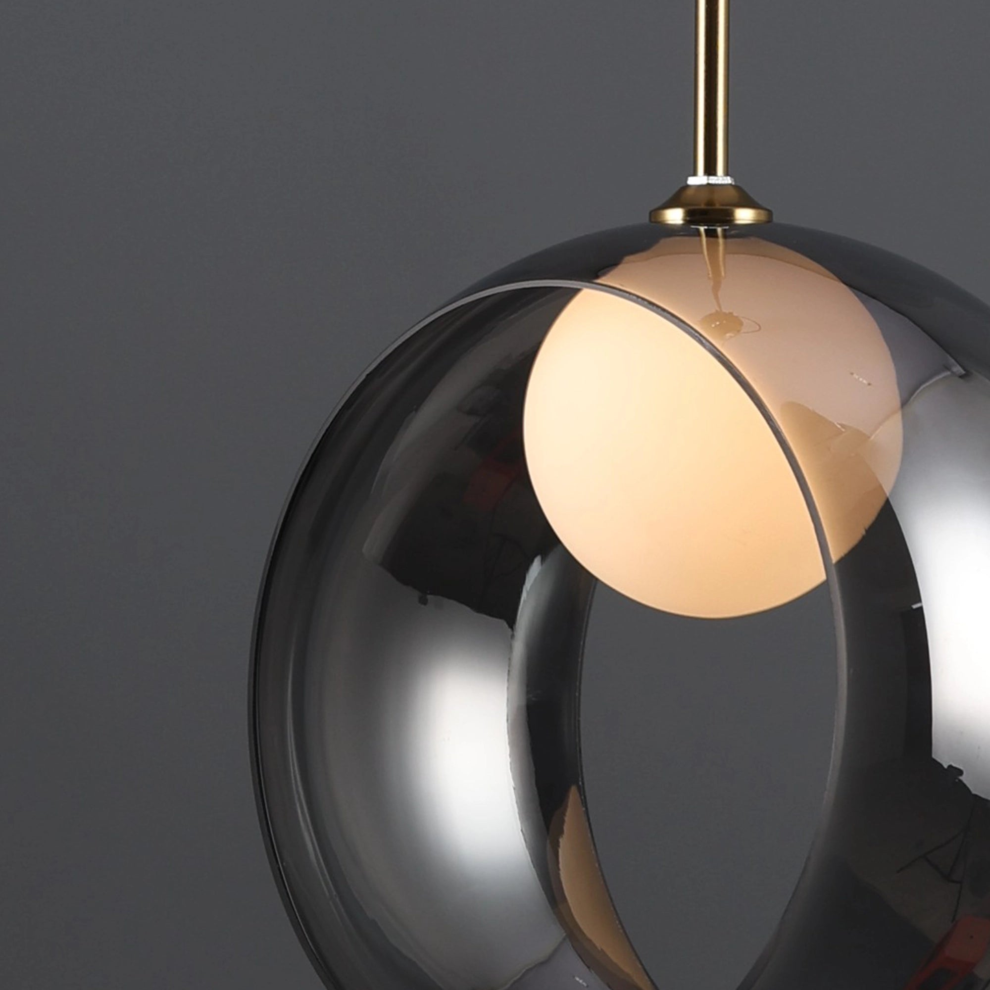 Void Orb - Modern Smoked Glass Pendant Light
