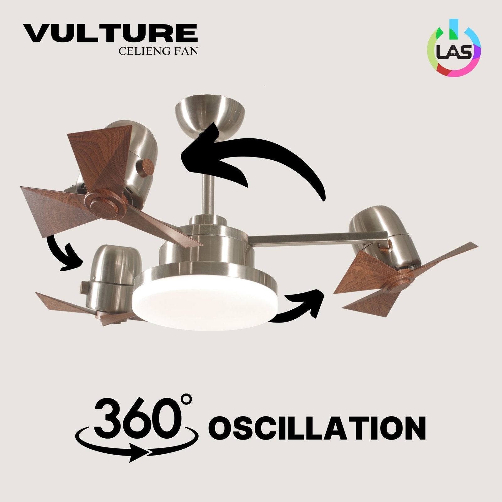 Vulture Ceiling Fan | 77W BLDC Motor | 1320mm | Copper Iron Body