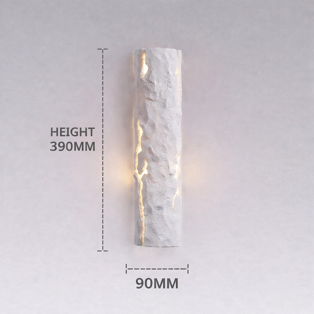LumenCrag White Stone LED Wall Light