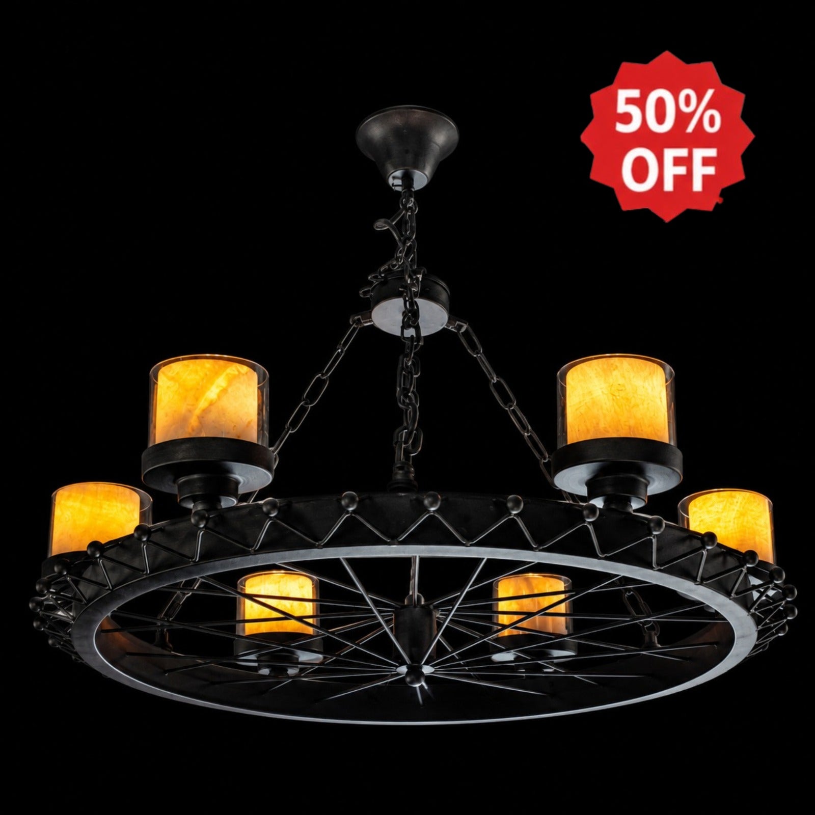 Heritage Wheel 6-Light Chandelier