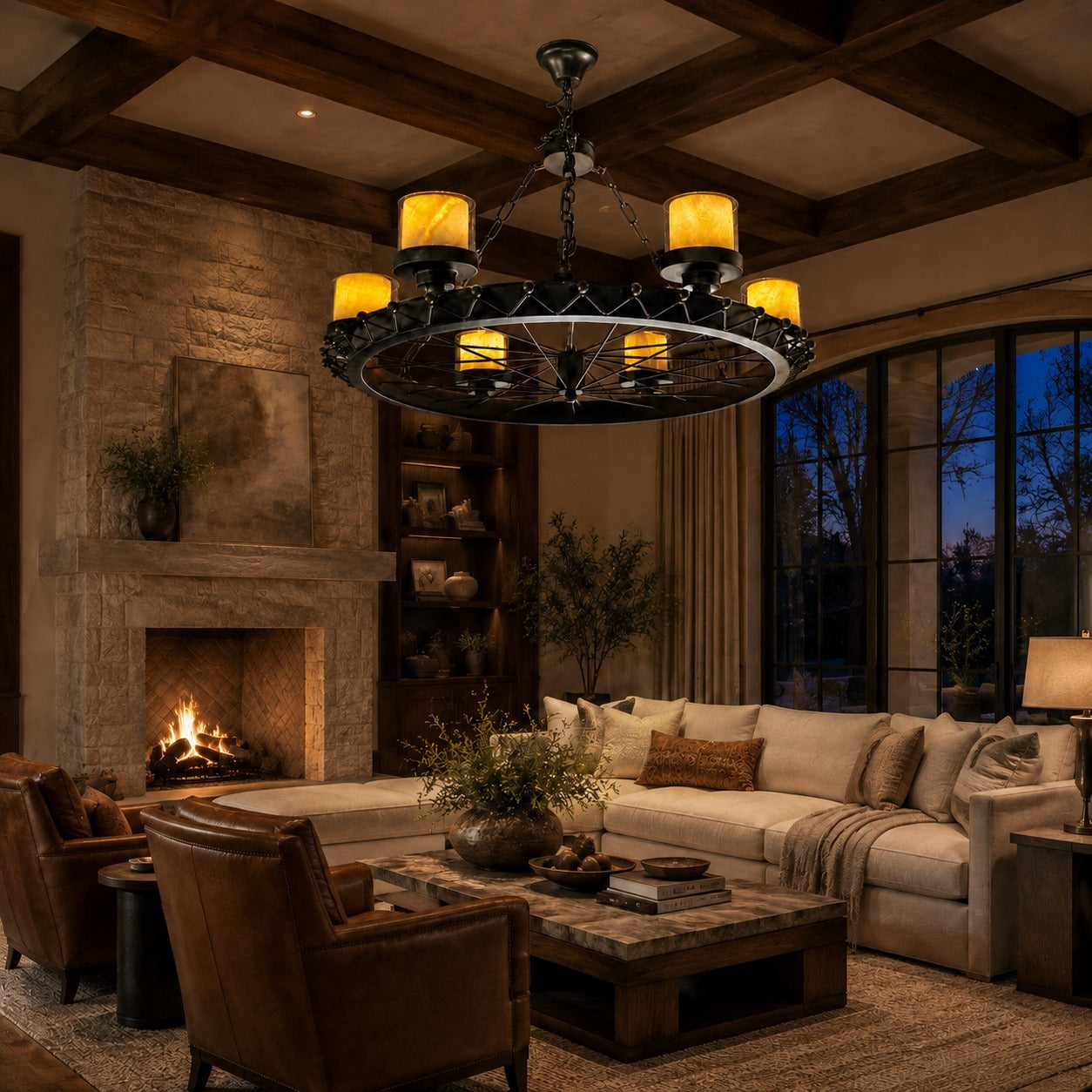 Heritage Wheel 6-Light Chandelier
