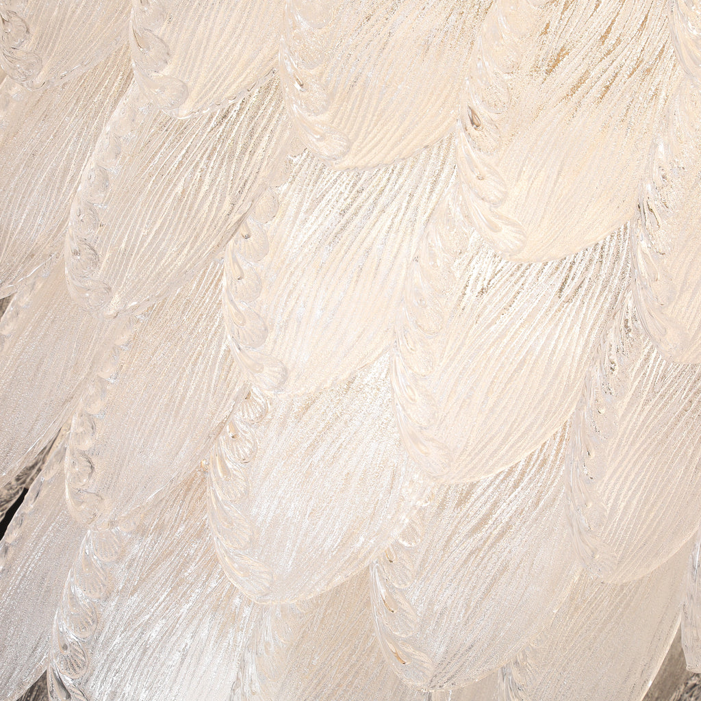 Whispering Leaf Motif Glass Chandelier