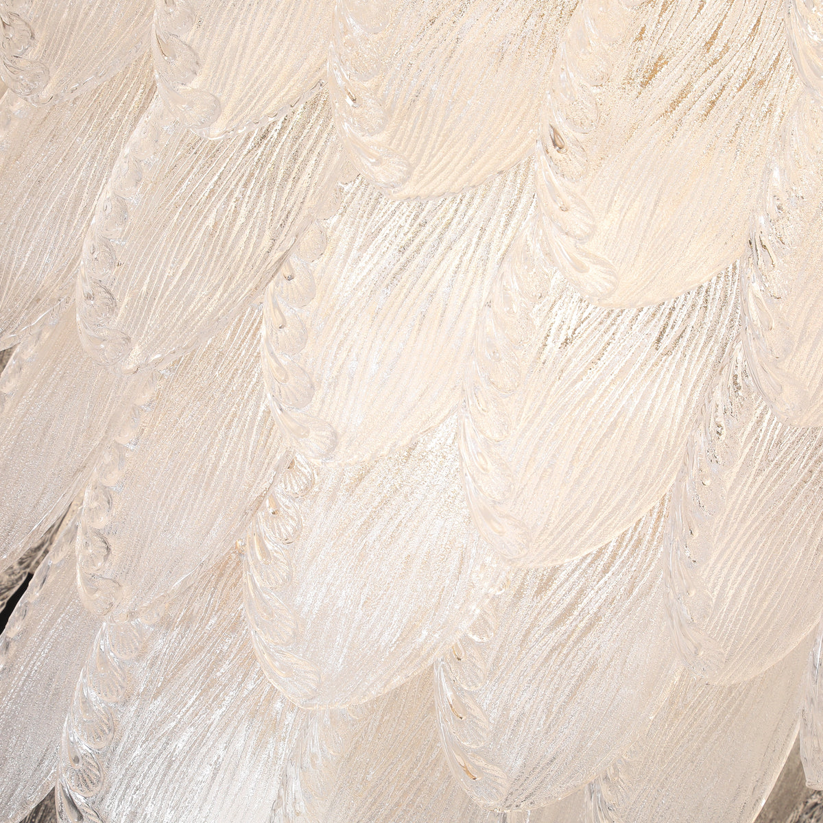 Whispering Leaf Motif Glass Chandelier