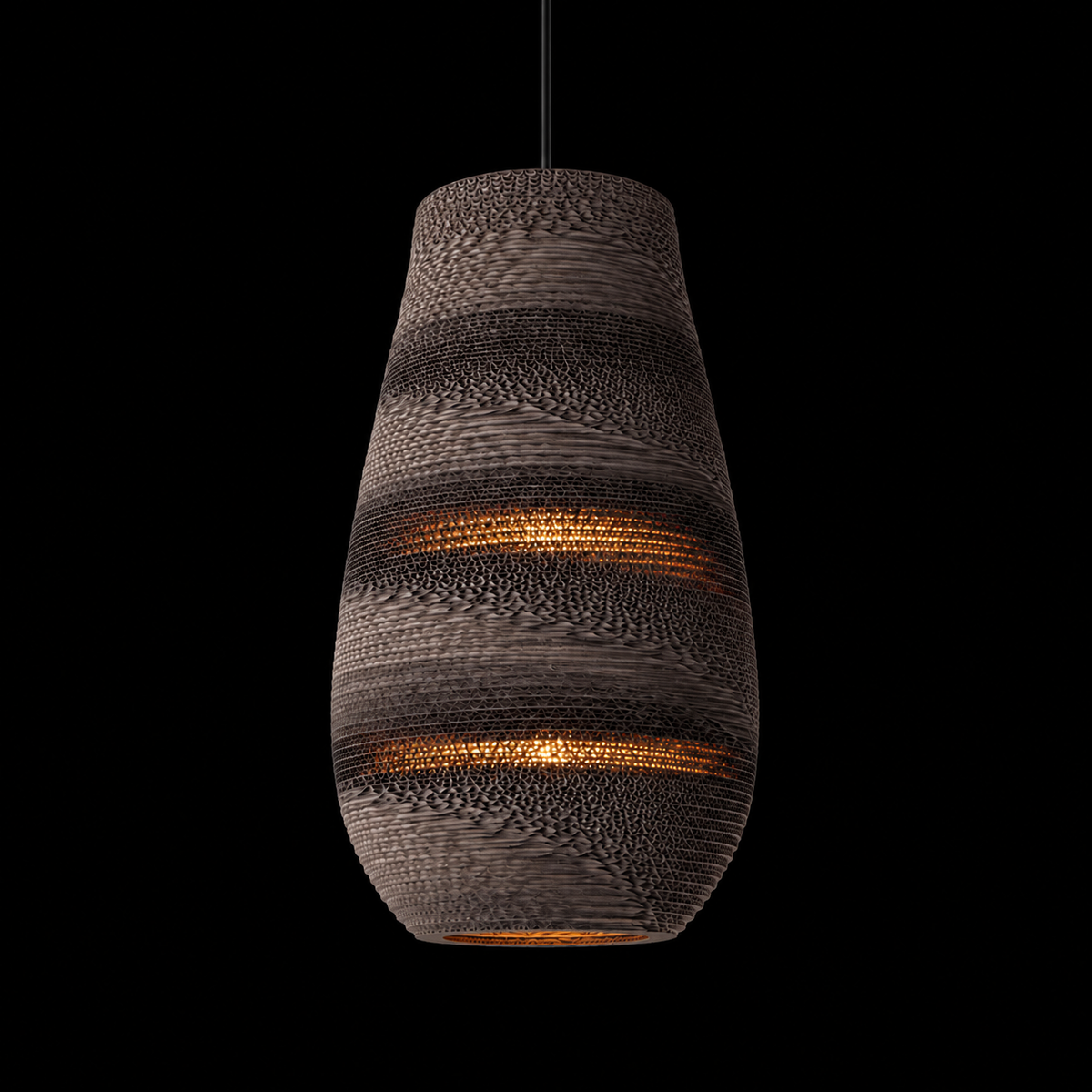 Amber Weave Tall Textured Pendant Light