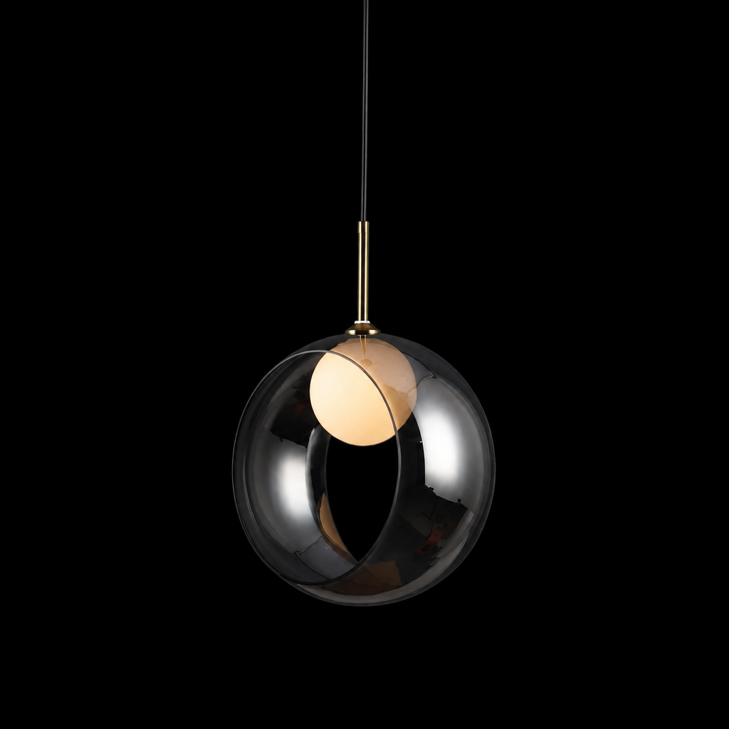 Void Orb - Modern Smoked Glass Pendant Light