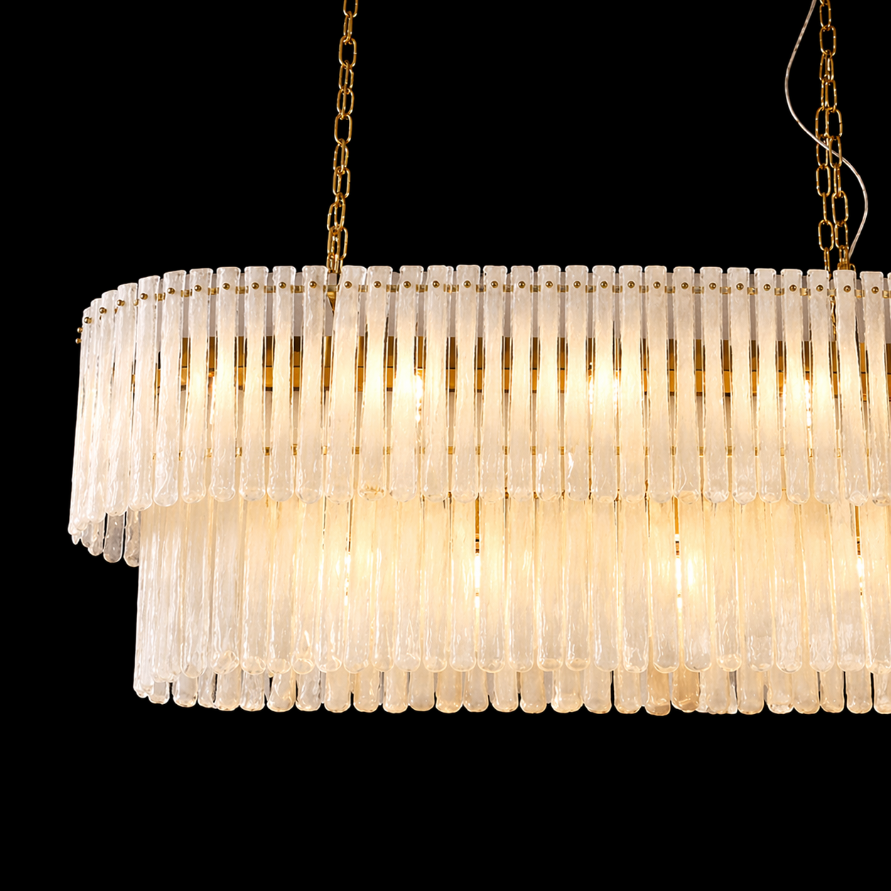 Imperial Halo Glass Rod Chandelier