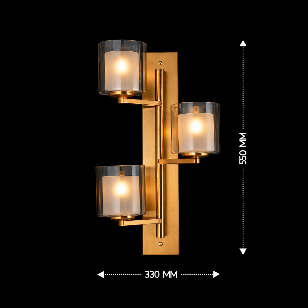 Orion Trio Brass Wall Light