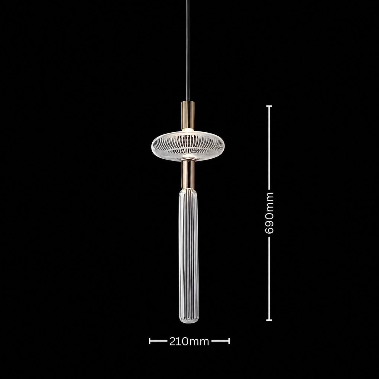 Modern Fluted Clear Glass Pendant Light