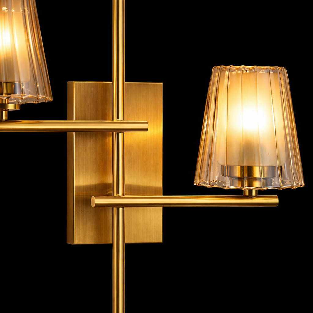 Luxury Double Amber Glass Wall Light