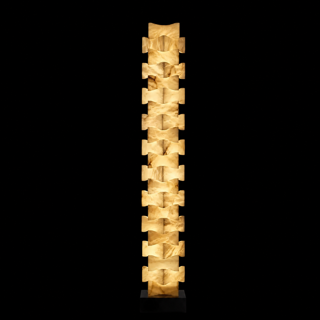 Stratavine Sculptural Marble Floor Lamp