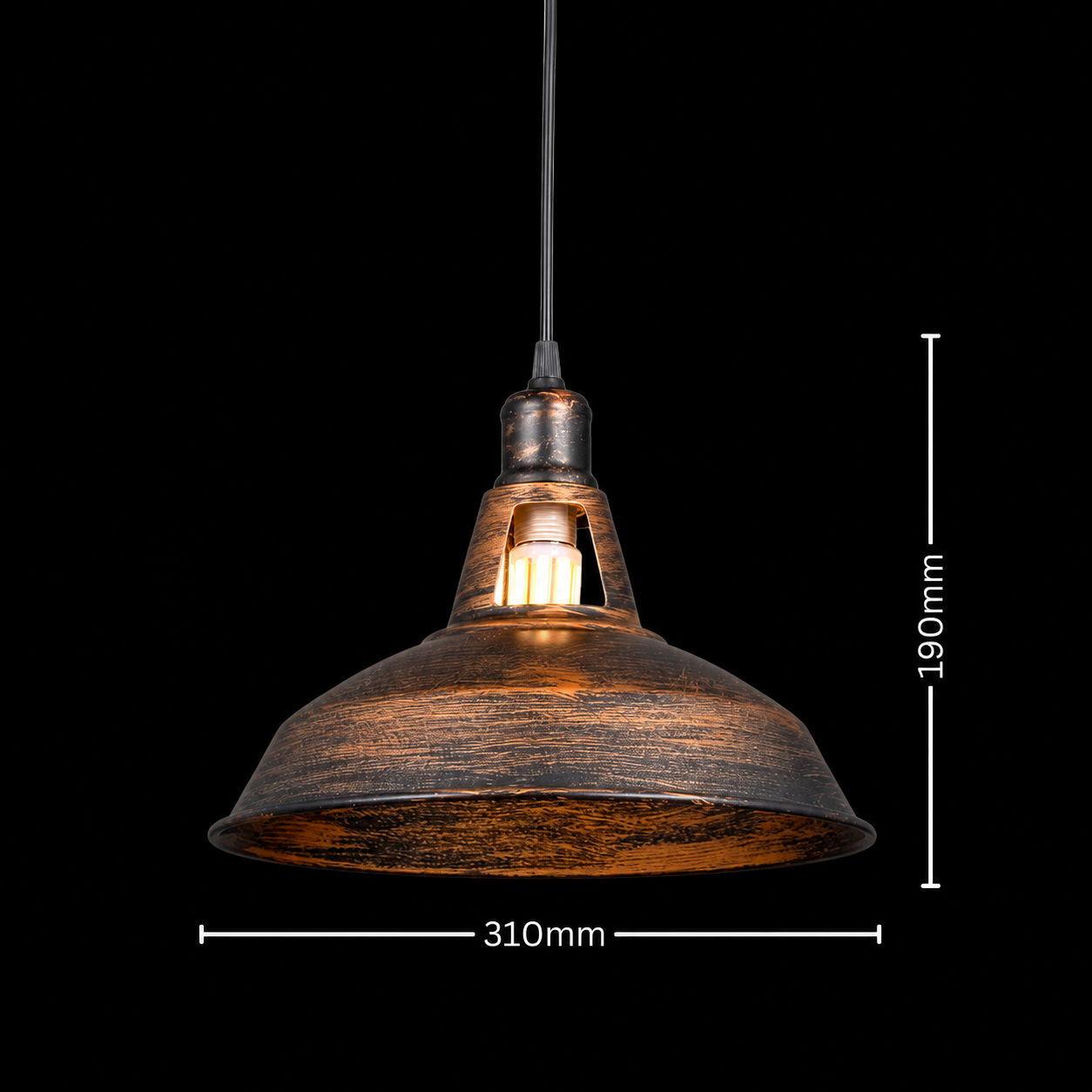 Rustica Horizon Vintage Metal Pendant Light