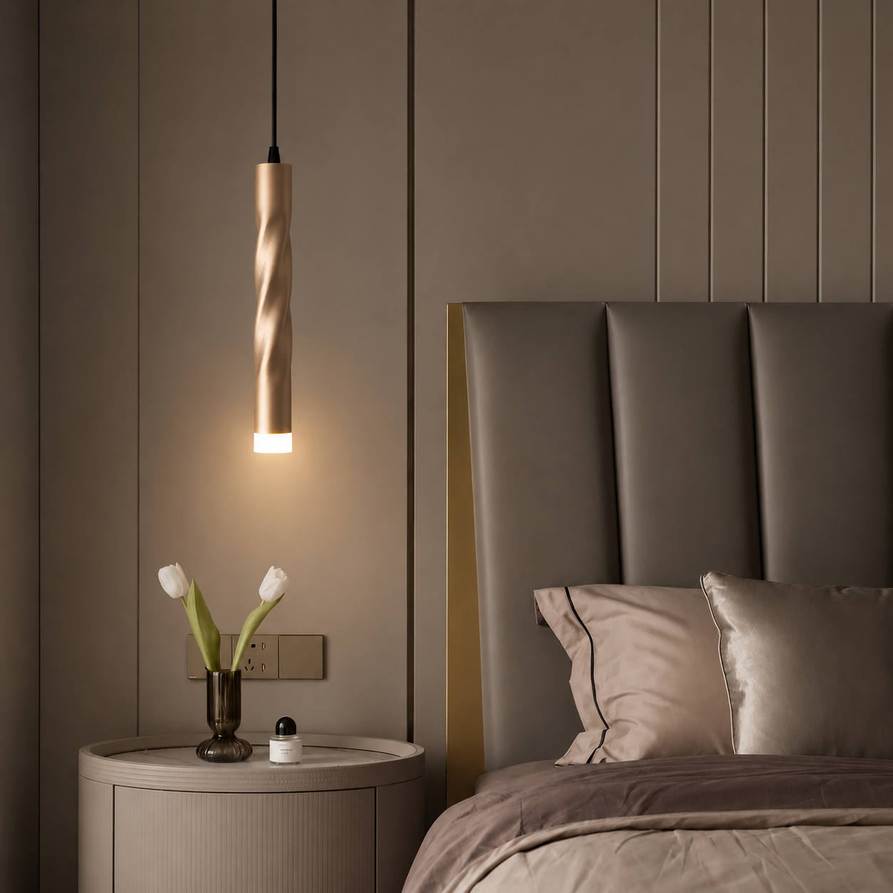 Helios Twist Modern Gold Pendant Light