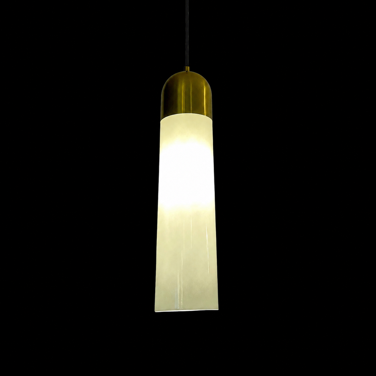 Aura Column Minimalist Gold and White Pendant Light