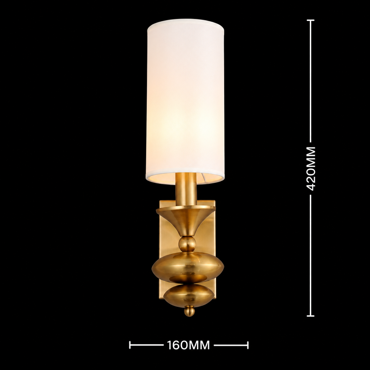 Refine Lumina - Modern Brass Wall Lamp with White Shade