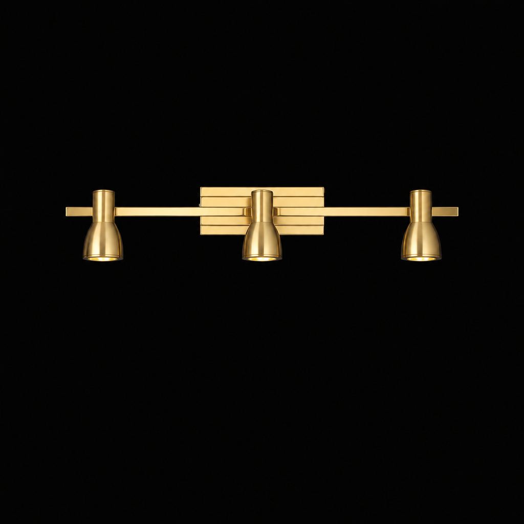Gold Verve Pivot Triple Spot Wall Light