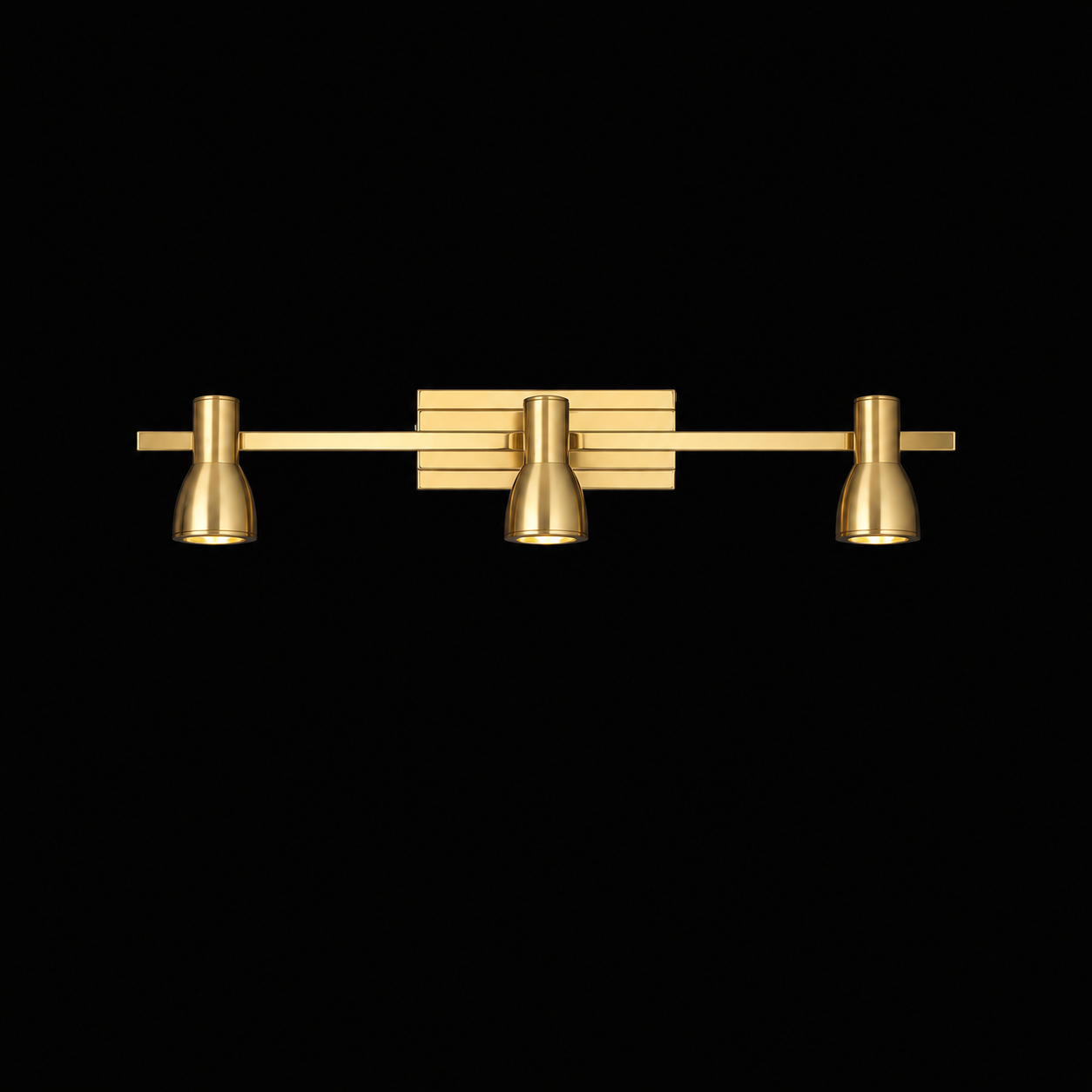 Gold Verve Pivot Triple Spot Wall Light