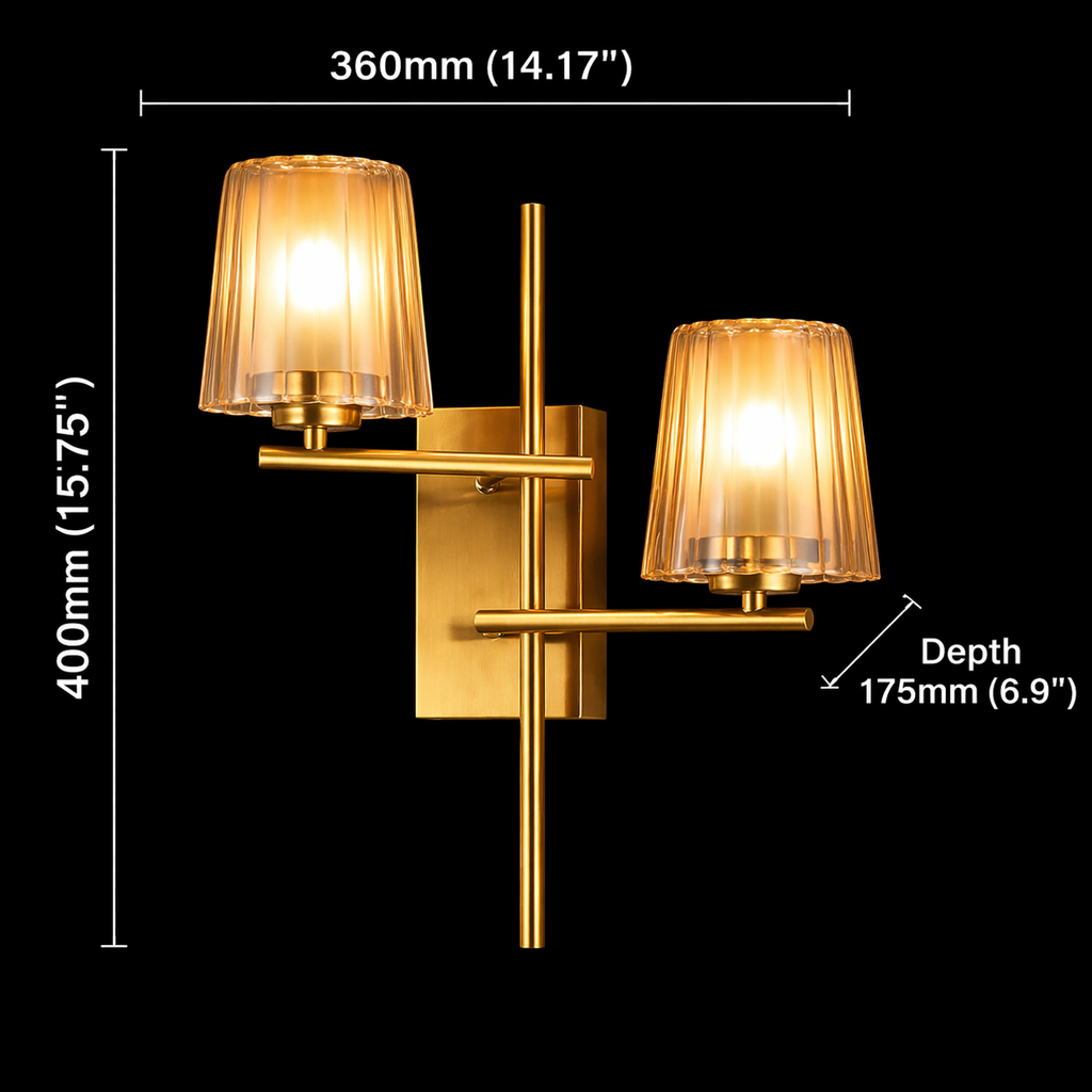 Luxury Double Amber Glass Wall Light