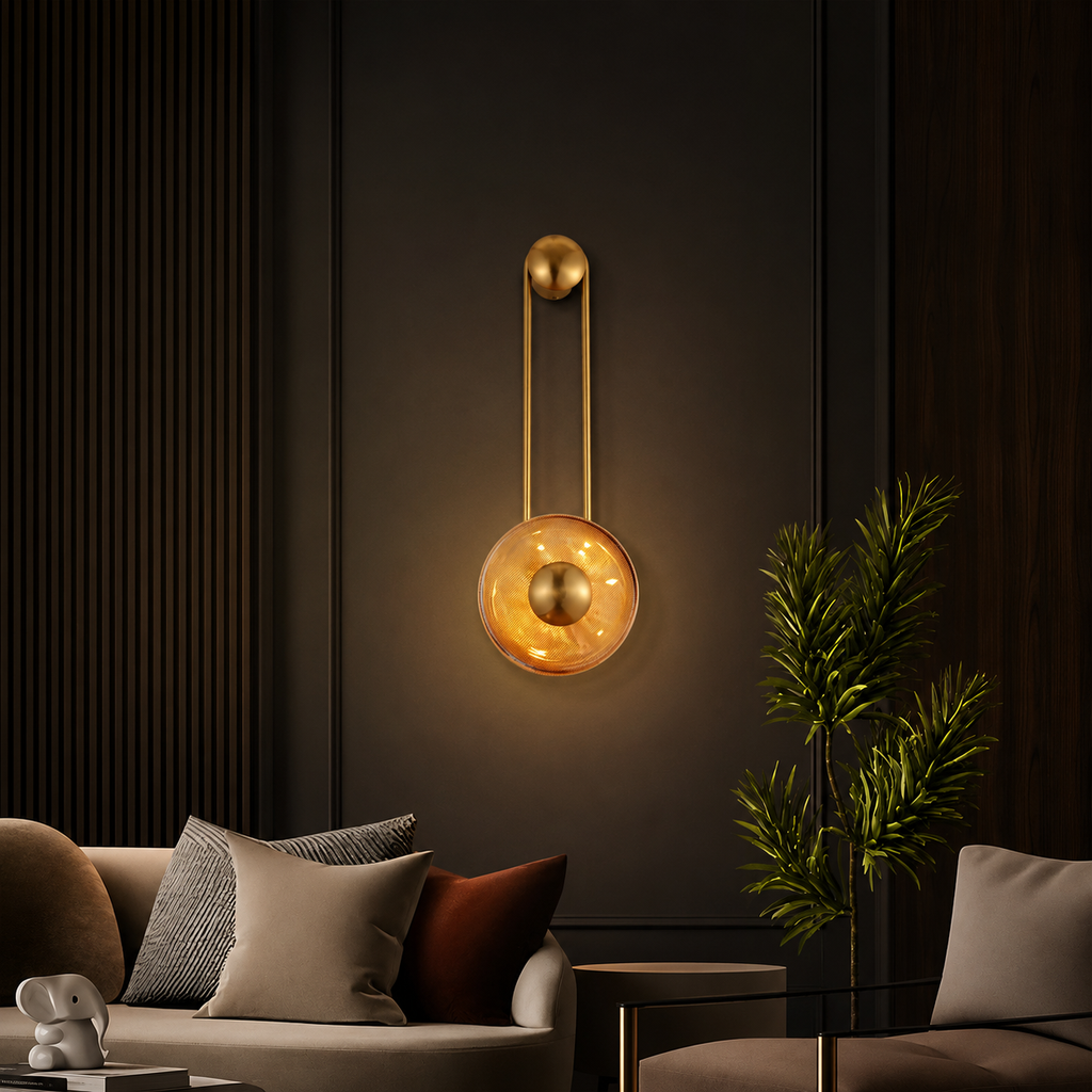 Zenith Echo Modern Gold Wall Lamp with Dual Discs