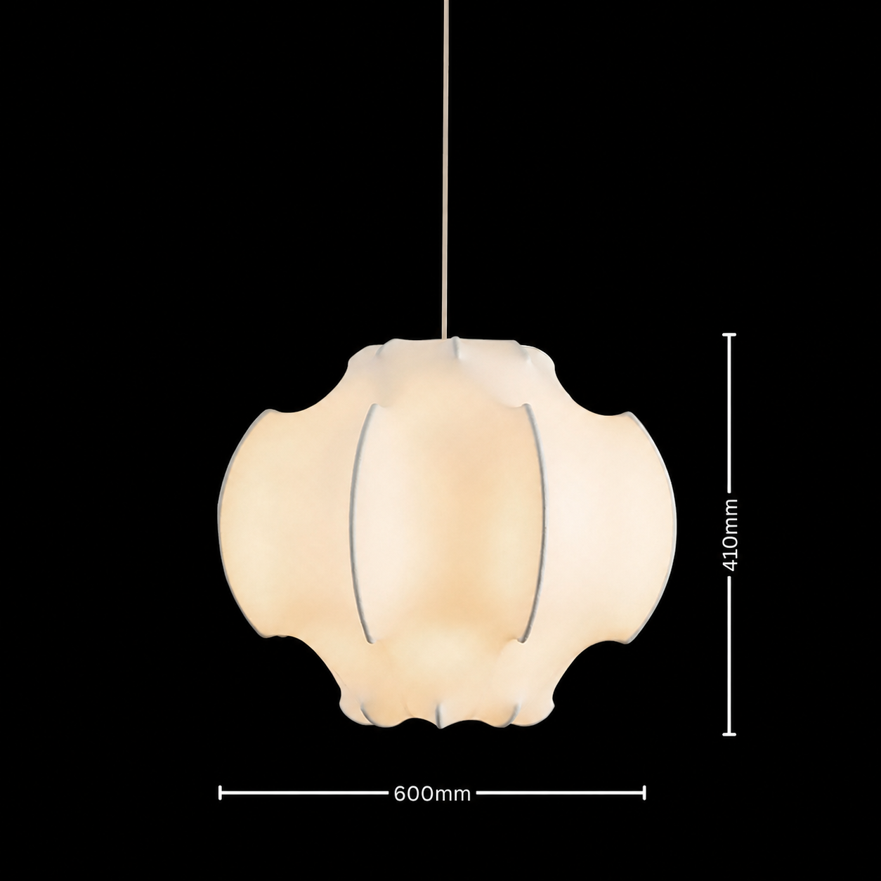 Modern Fabric Sculptural Hanging Light