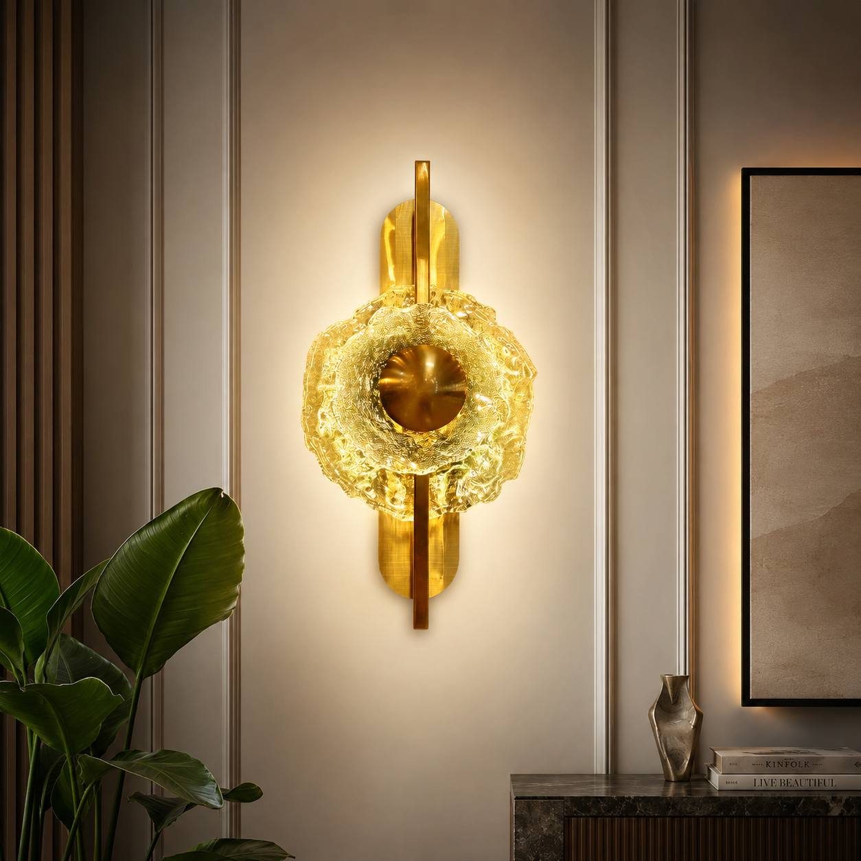 Terra Radiance Modern Textured Glass Wall Lamp