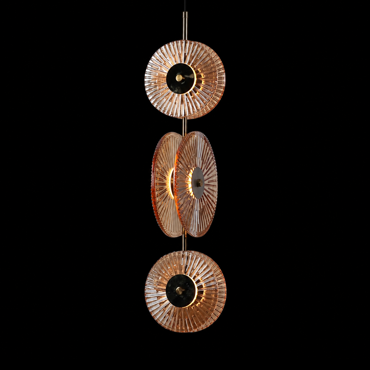 Solar Disc- Modern Fluted Glass Pendant Light