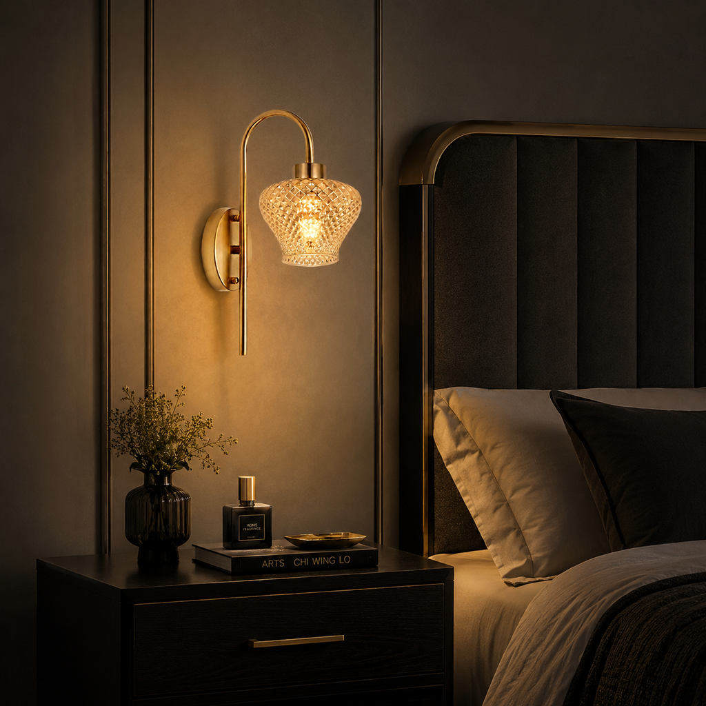 Lyra Glimmer Modern Golden Finish Wall Lamp