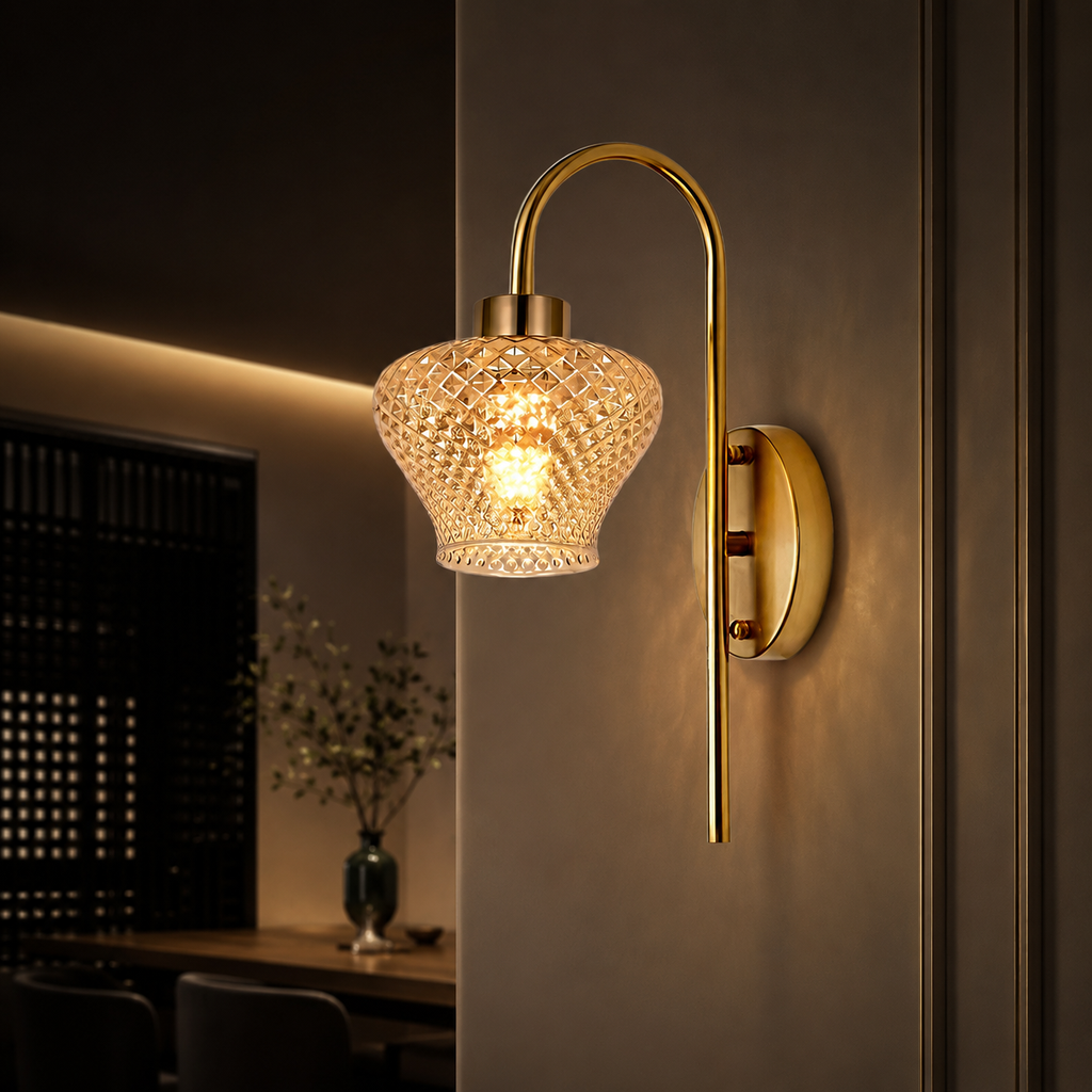Lyra Glimmer Modern Golden Finish Wall Lamp
