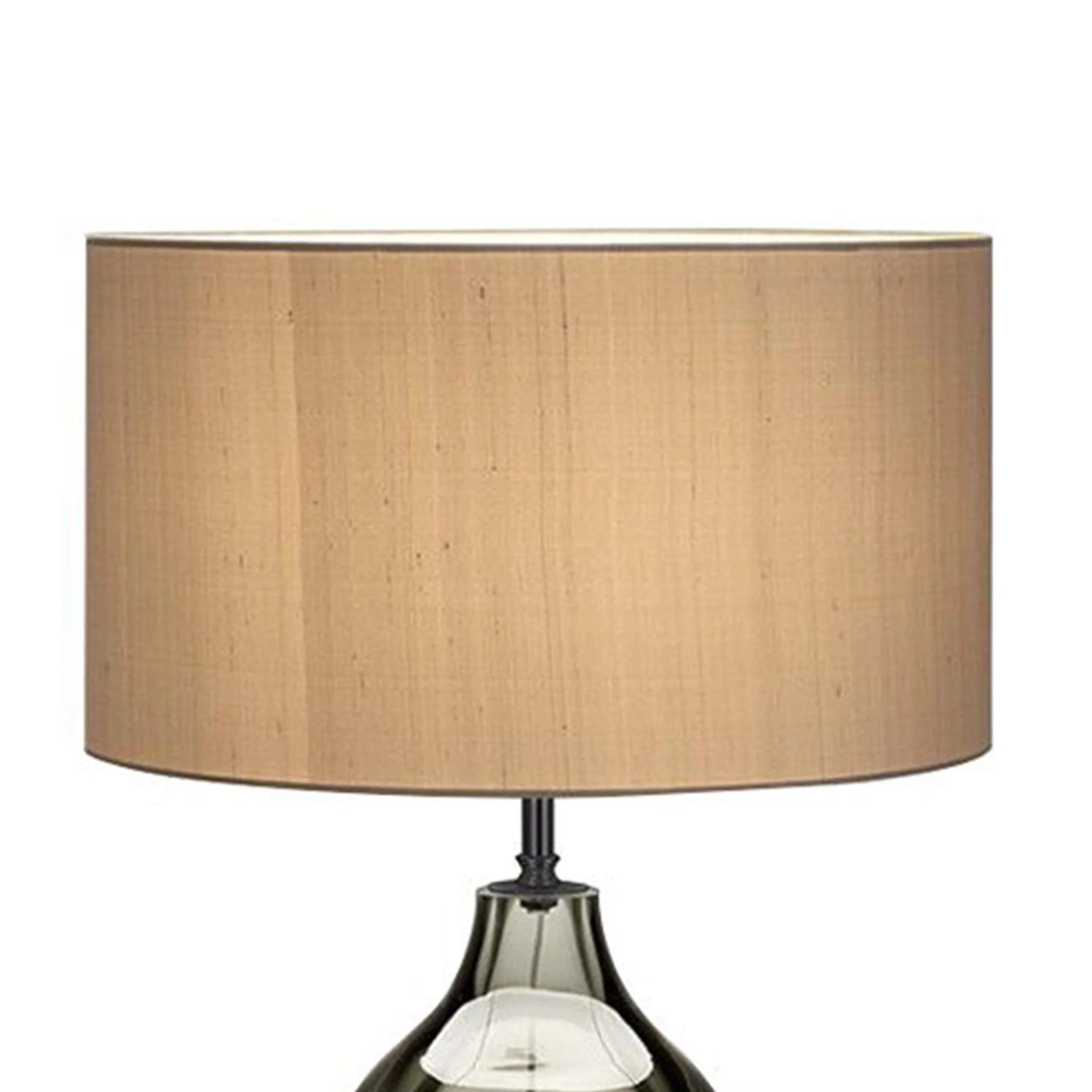 AmberMist Artisan Glass & Fabric Table Lamp