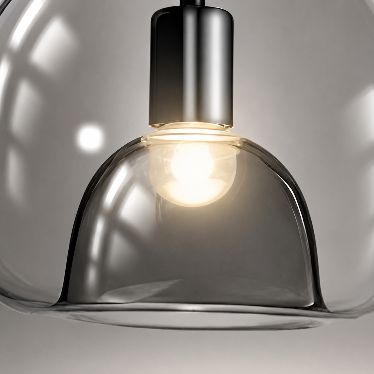 Modern Eres Smoked Glass Globe Pendant Light