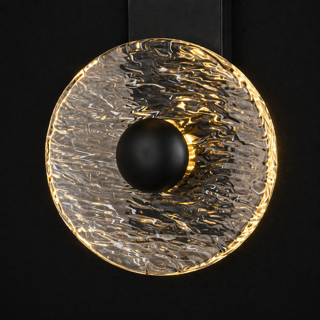 Dual Halo Ripple Wall Sconce
