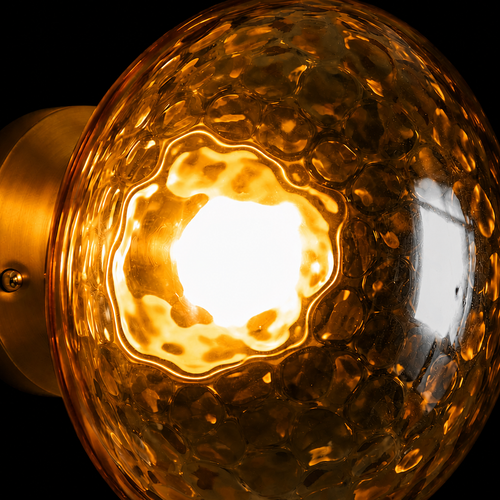 Solaris EmberSphere Amber Glass LED Wall Light