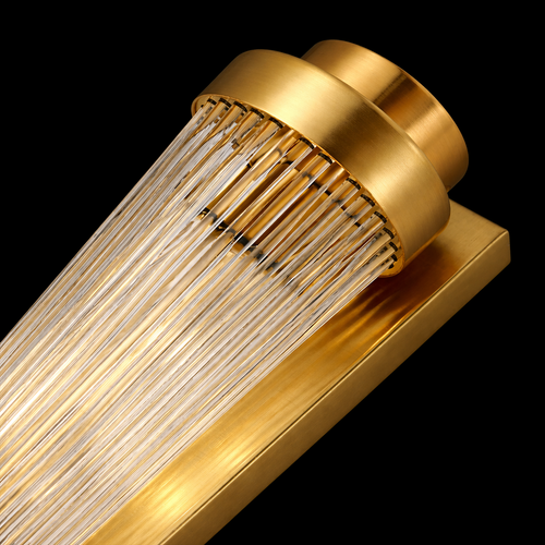 Modern Ribbed Glass Brass Wall Light