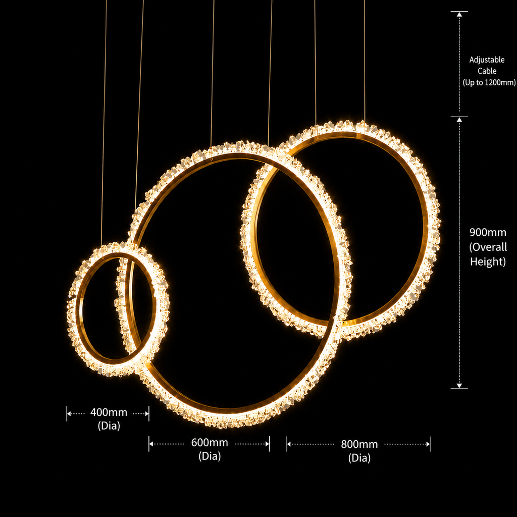 Kai (Crystal, set of 3) Chandelier