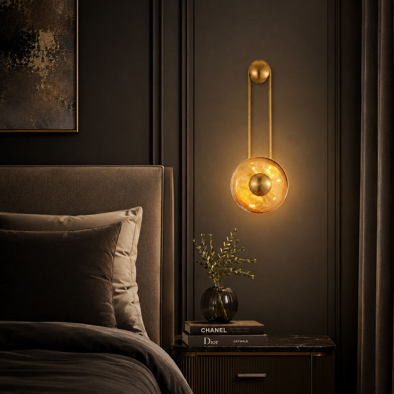 Zenith Echo Modern Gold Wall Lamp with Dual Discs