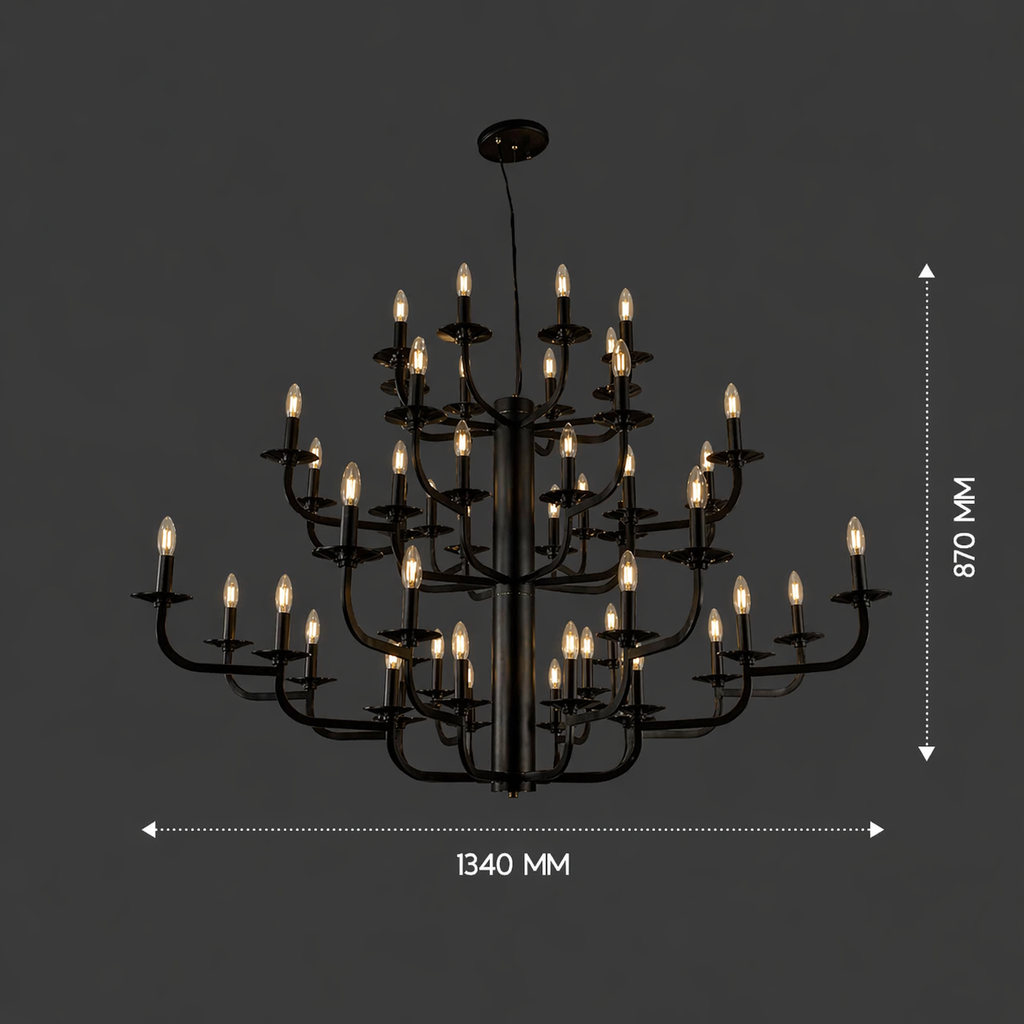 Noir Crest Multi-Tier Chandelier