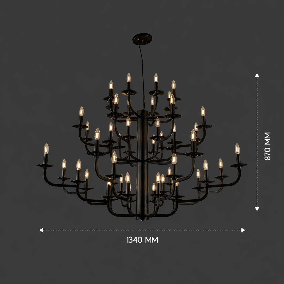 Noir Crest Multi-Tier Chandelier