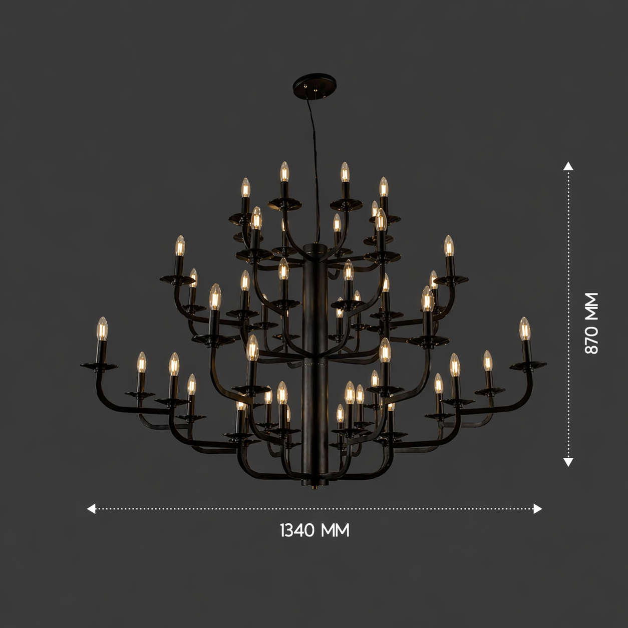 Noir Crest Multi-Tier Chandelier