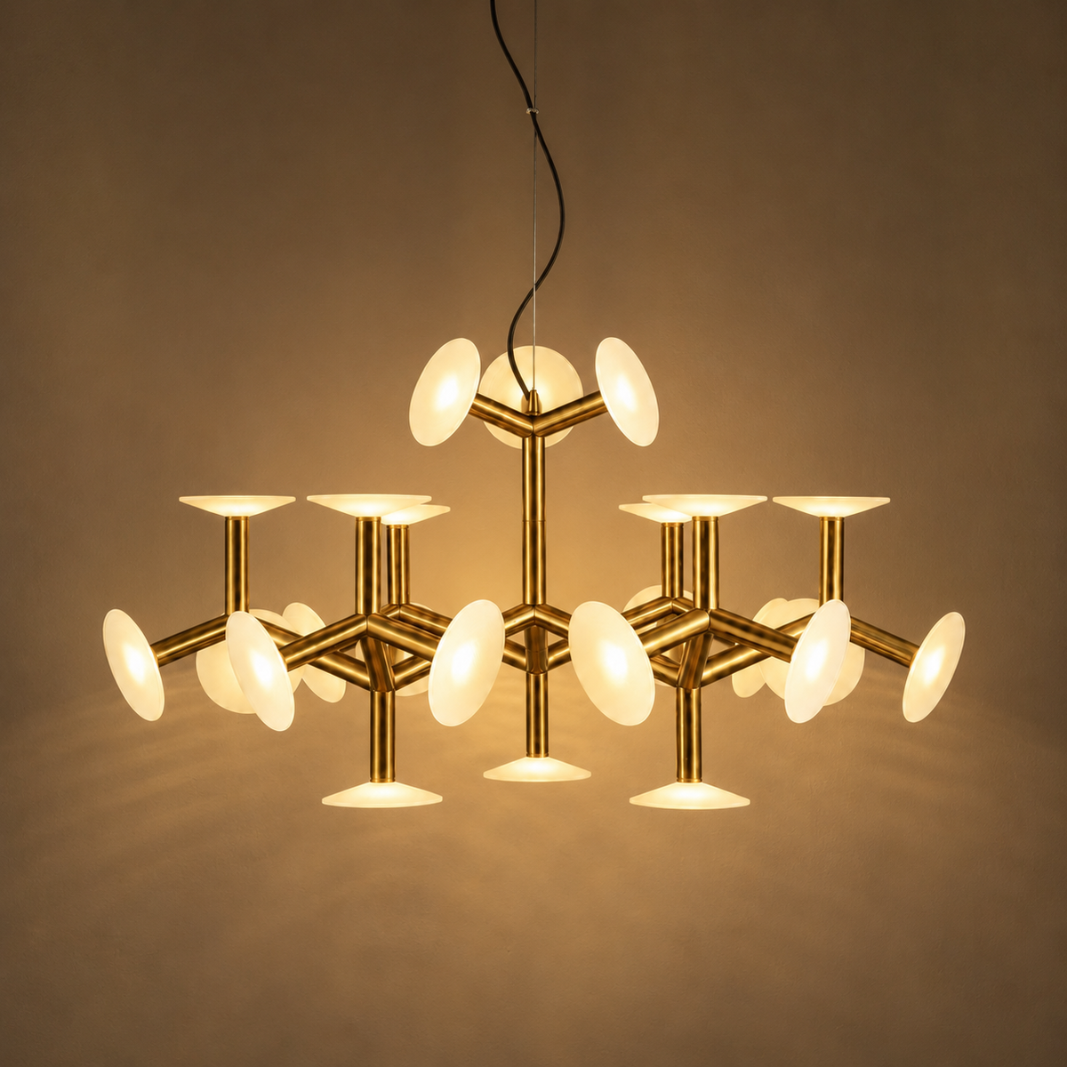 Aurelio Modern Brass Disc Chandelier