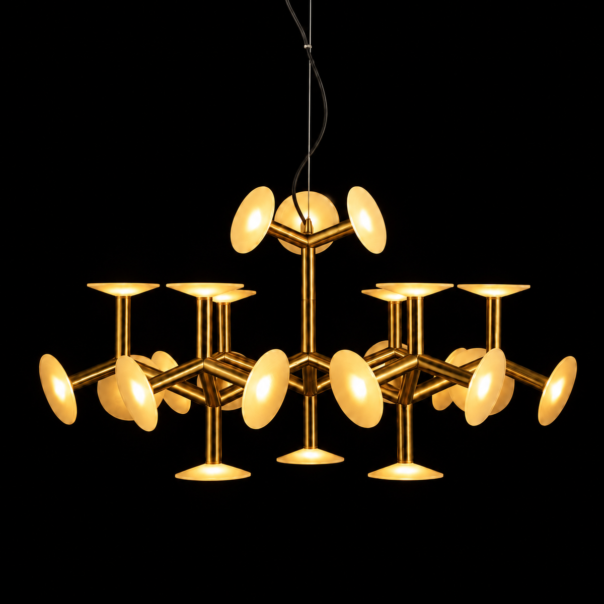Aurelio Modern Brass Disc Chandelier