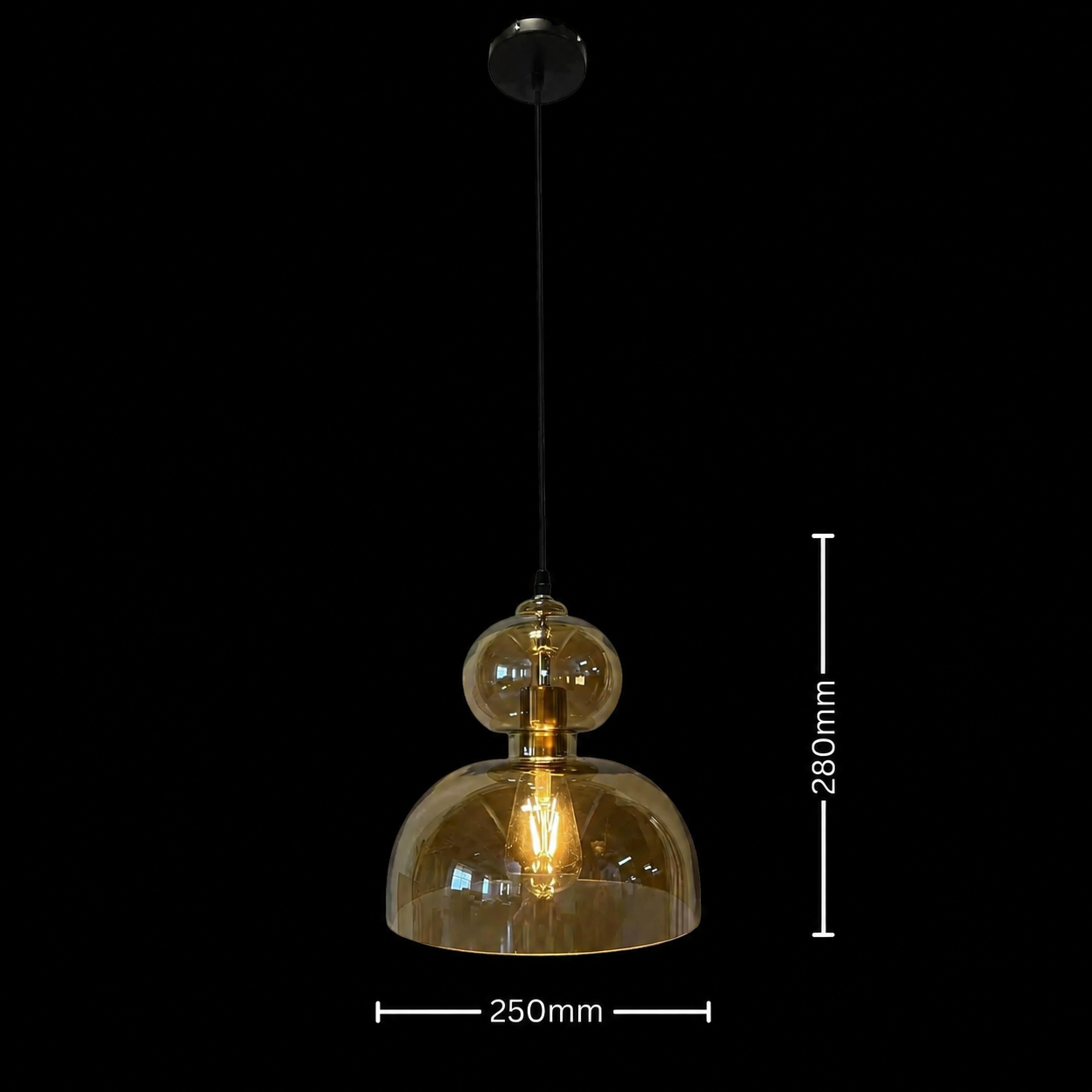 Hearthstone Drop - Modern Glass Bedside Pendant Light
