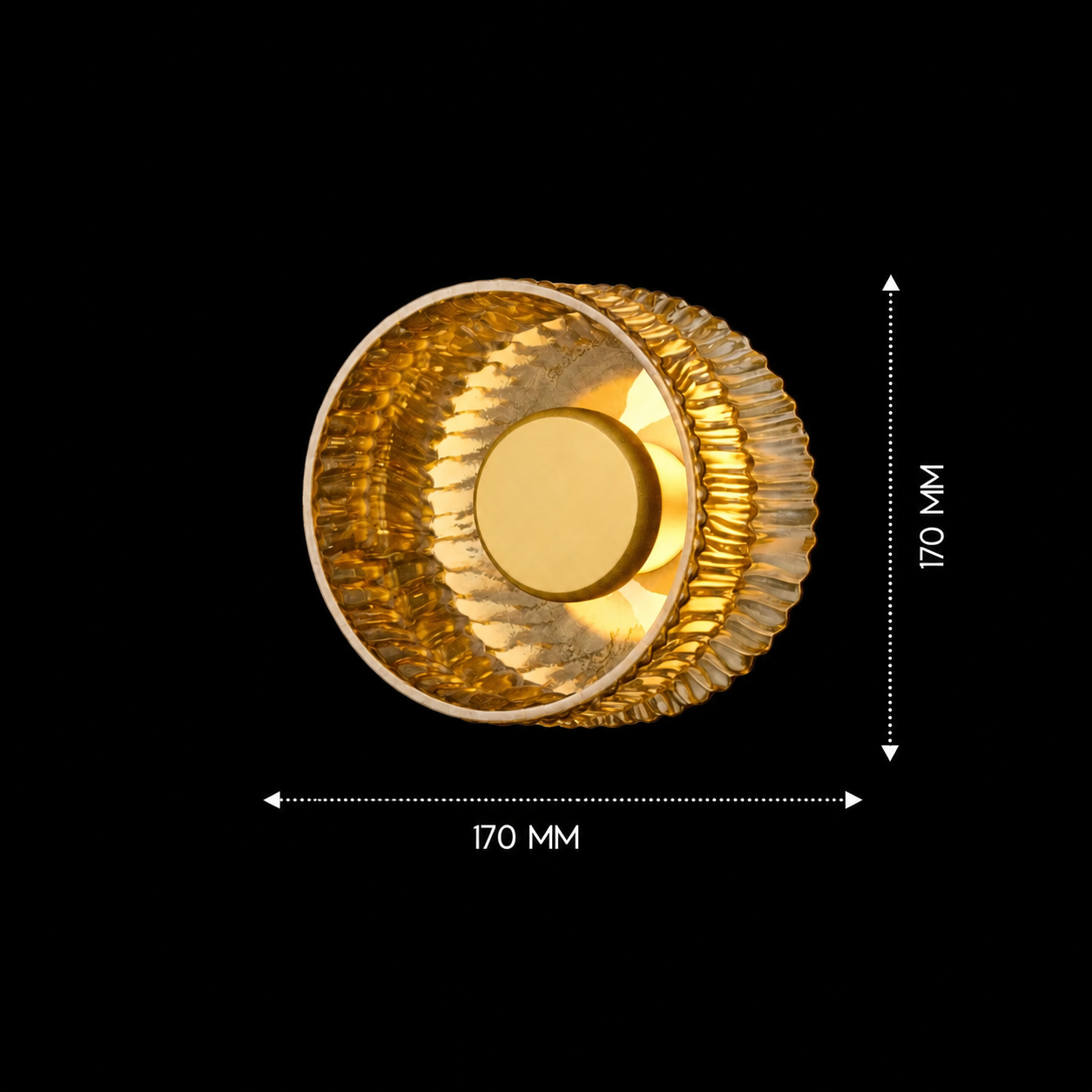 PrismAura Amber Drum Glass Wall Light