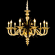Modern Gold Glass Arm Chandelier Light