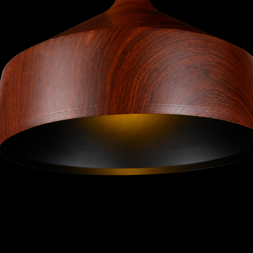 RusticCore Wood Finish Pendant Light