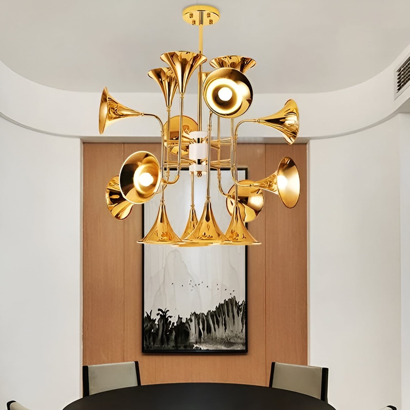 Trumpet Stainless Steel Chandelier