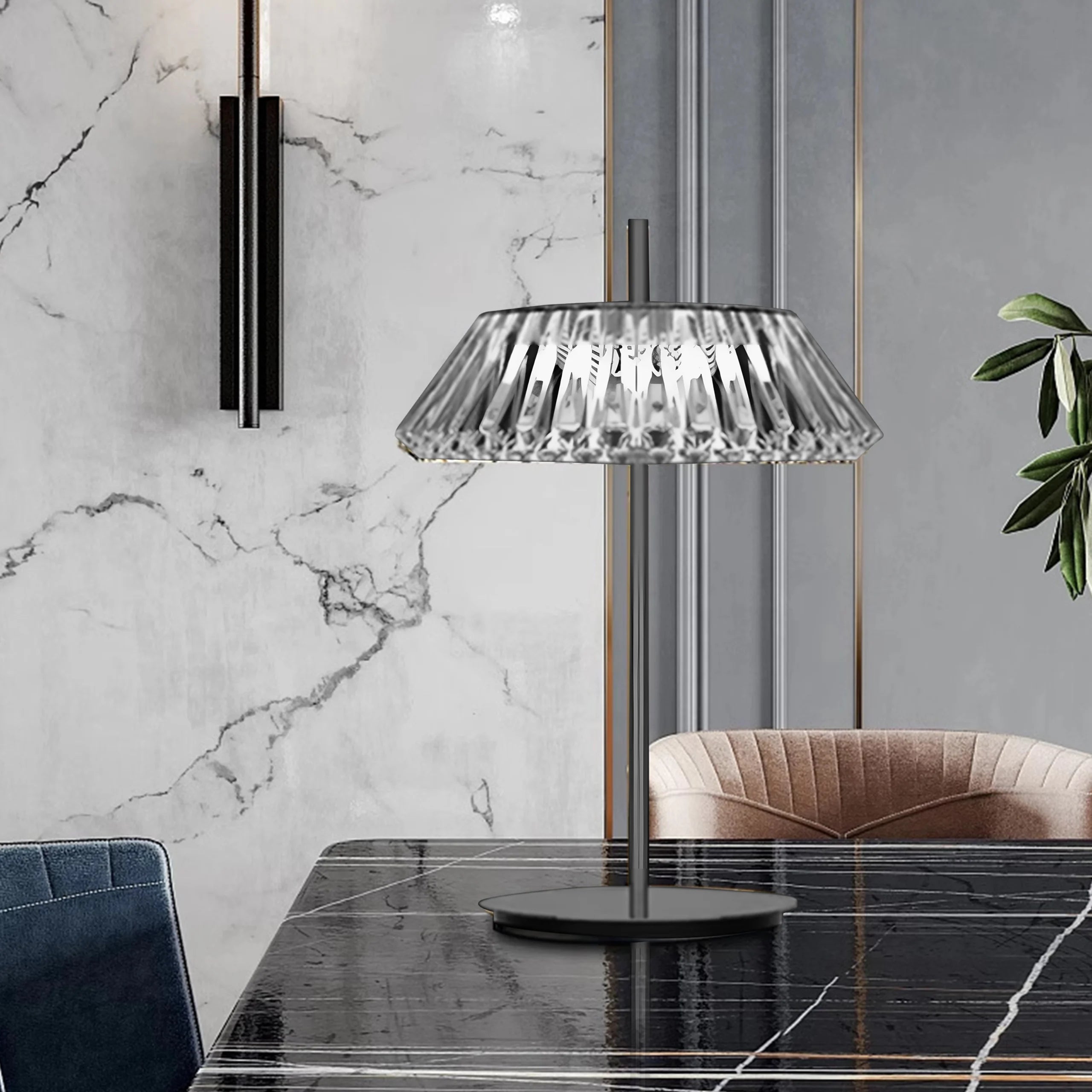 Crystal Halo Modern Table Lamp